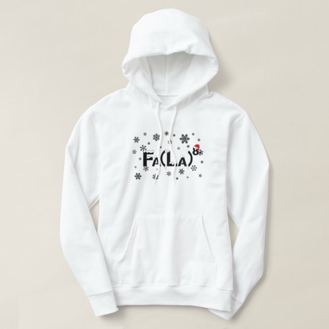 Moletom Fa La 8 Math Teacher Christmas Santa Hat Funny Xma (Frente do Design)