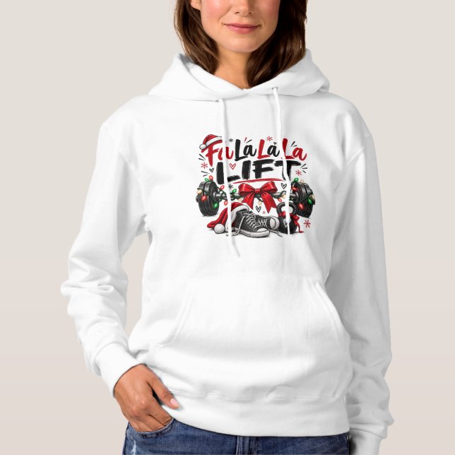 Moletom Fa La La La Levanta Halterofilismo de Natal (Frente)