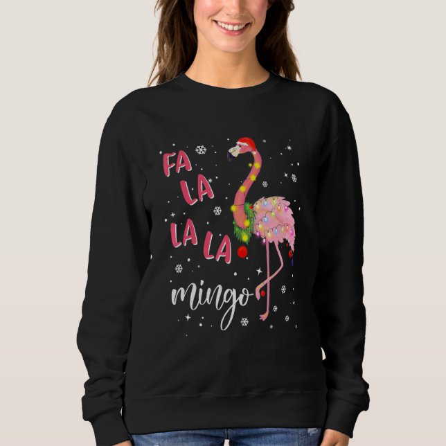 Moletom Fa La La La Mingo Flamingo For Christmas Xmas 1 (Frente)