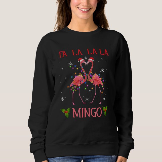 Moletom Fa La La La Mingo Flamingo For Christmas Xmas Paja (Frente)