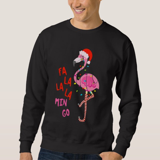 Moletom Fa La La La Mingo Flamingo For Christmas Xmas Paja (Frente)