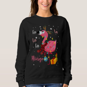 Moletom Fa La La La Mingo Flamingo Para O Natal Xmas Paja