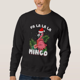 Moletom Fa La La La Mingo Papais noeis Flamingos Para O Na