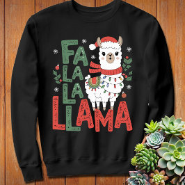 Moletom Fa La La Llama | Llama Lover Retro Natal