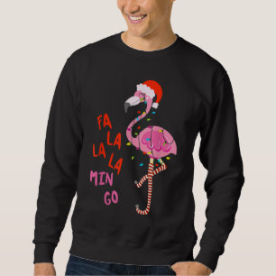 Moletom Fa La La mingo Flamingo no Natal