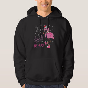 Moletom Fa La La Mingo Natal Flamingo Papai Noel Cana de A