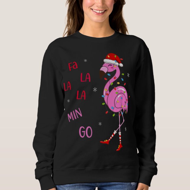 Moletom Fa La Mingo Christmas Flamingo Tree Sant (Frente)