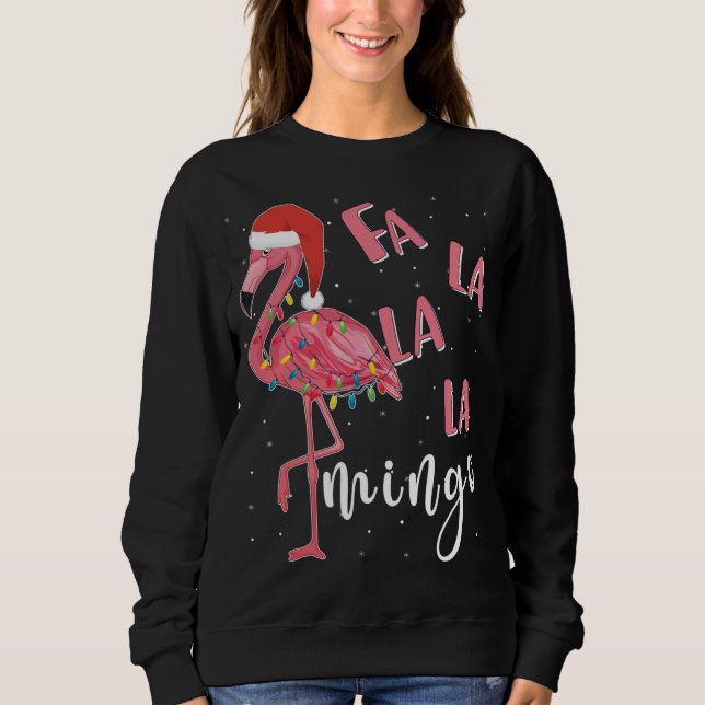 Moletom Fa La Mingo Cute Flamingo Natal Fla (Frente)