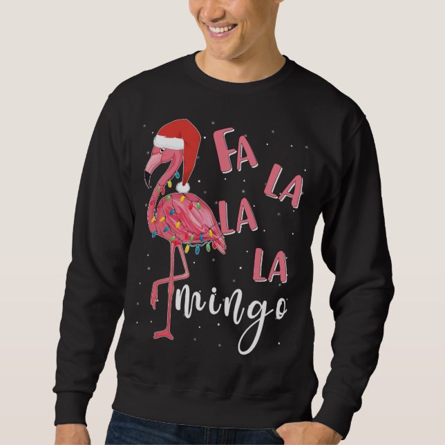 Moletom Fa La Mingo Cute Flamingo Natal Fla (Frente)
