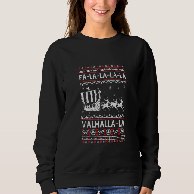 Moletom Fa La Valhalla Viking Navio Frio Natal Xmas (Frente)