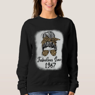 Moletom Fabuloso desde 1967 Leopard Messy Bun Mãe Life 57t