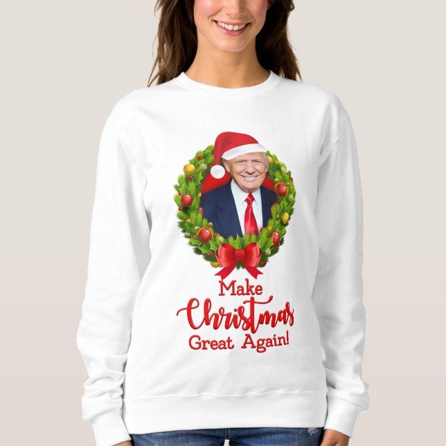 Moletom Faça o Excelente de Natal de novo Trump MAGA prese (Frente)