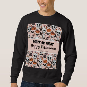 Moletom Faça um Trick do Halloween rosa ou trate o nome da