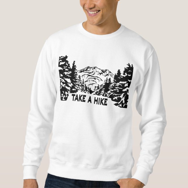 Moletom Faça uma citação de Hike, paisagem monocromática d (Frente)