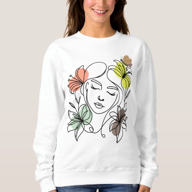 Moletom Face Art Line Boho Face Art Line Vetor (Frente)