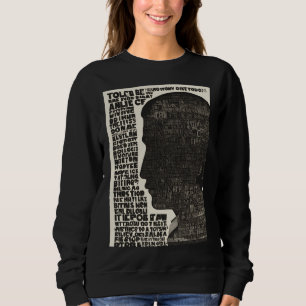 Moletom face escura humana com arte tipográfica