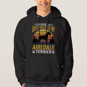 Moletom Facilmente Distraído por Cão Retro Airedale Terrie