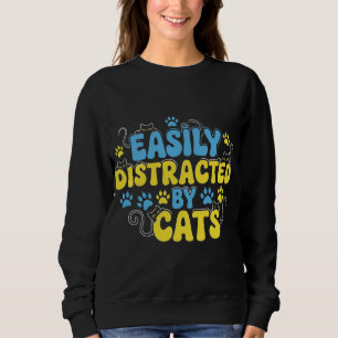 Moletom Facilmente Distraído por Gatos
