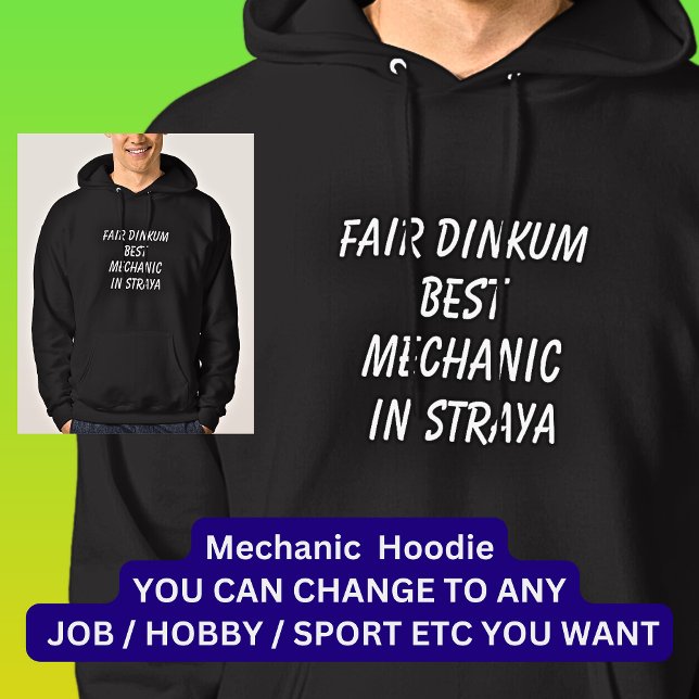 Moletom Fair Dinkum BEST MECHANIC em Straya (Criador carregado)