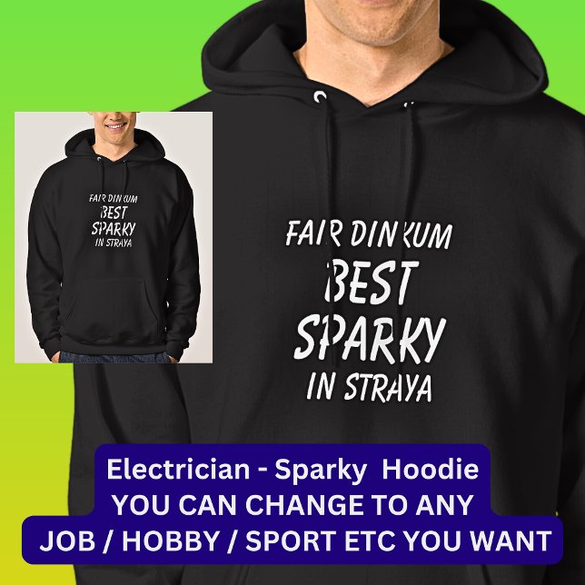 Moletom Fair Dinkum BEST SPARKY (eletricista) em Straya (Criador carregado)