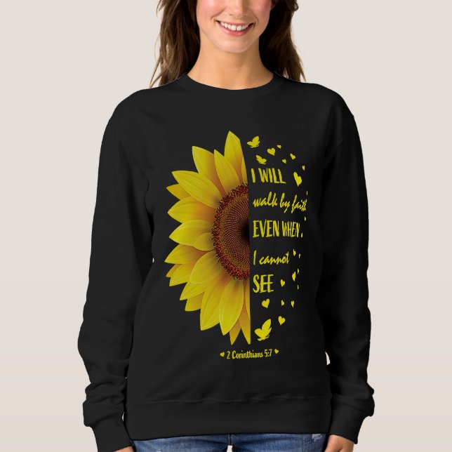 Moletom Faith Bible Verse Women Christian Sunflower (Frente)