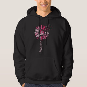 Moletom Faith Hope ama Consciência do Cancer de Girassol