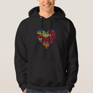 Moletom Faith Hope Ama Um Coração Bonito Moldou Bolha De P