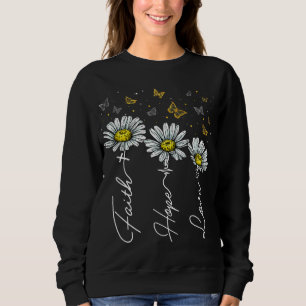 Moletom Faith Hope Love Daisy Butterfly Jesus Christian Cl