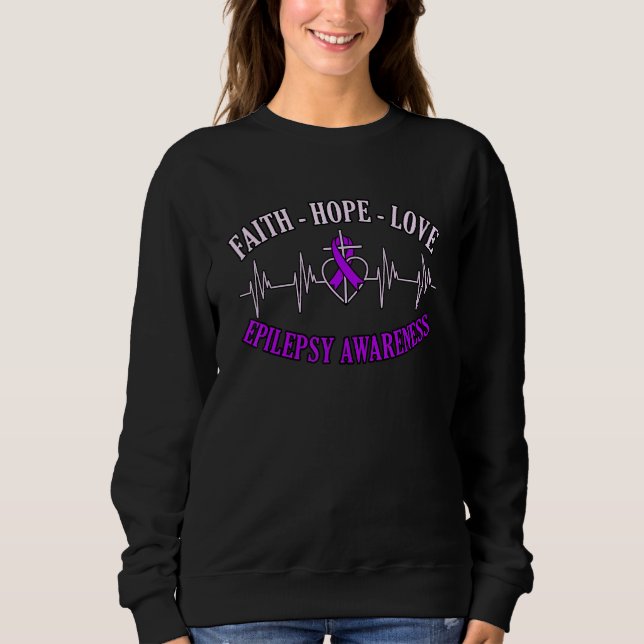 Moletom Faith Hope Love Epilepsy Awareness Month Purple Gr (Frente)