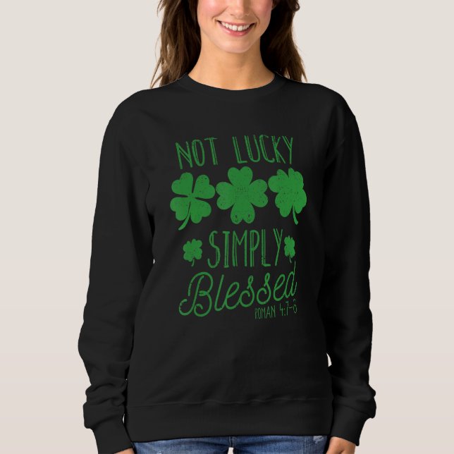 Moletom Faith Shamrock Patricks Day Irish Not Lucky Simple (Frente)