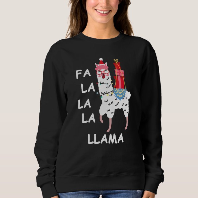Moletom Falalala Llama Matança de Natal Llama (Frente)