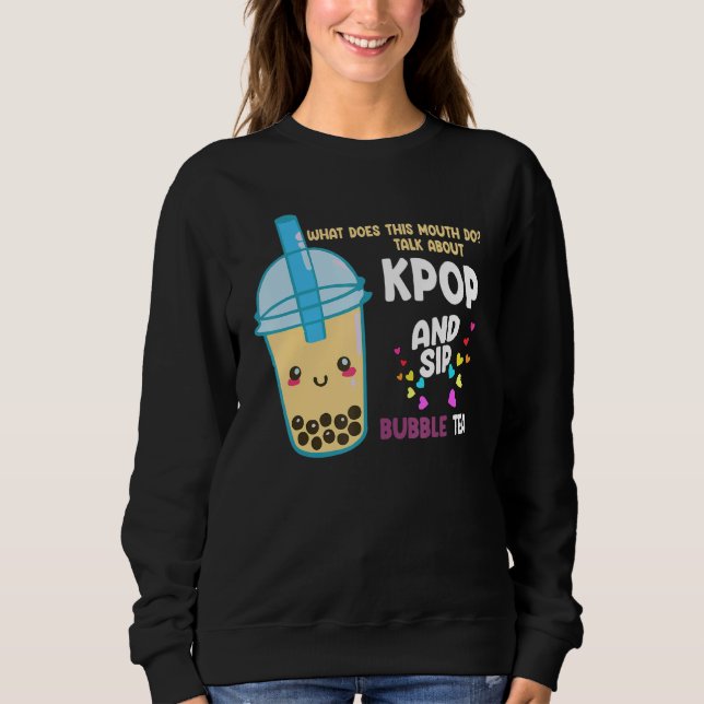 Moletom falar sobre kpop e beber chá bubble tea Mercadoria (Frente)