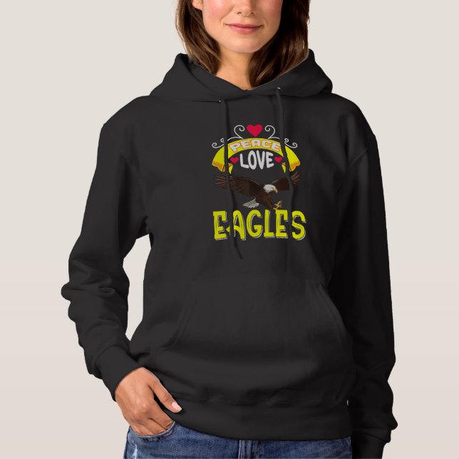 Moletom Falconry Peace Love Eagles Com Falcon Ou Hawk (Frente)