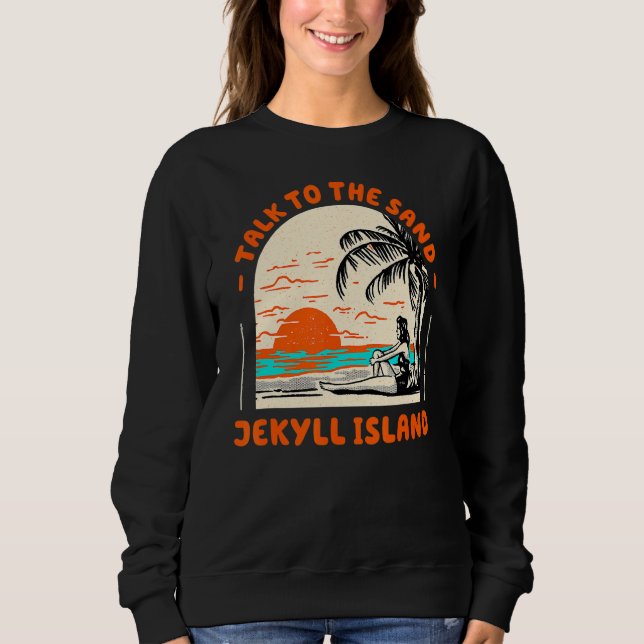 Moletom Fale Com A Ilha Sand Jekyll Island Beach Ocean Geo (Frente)