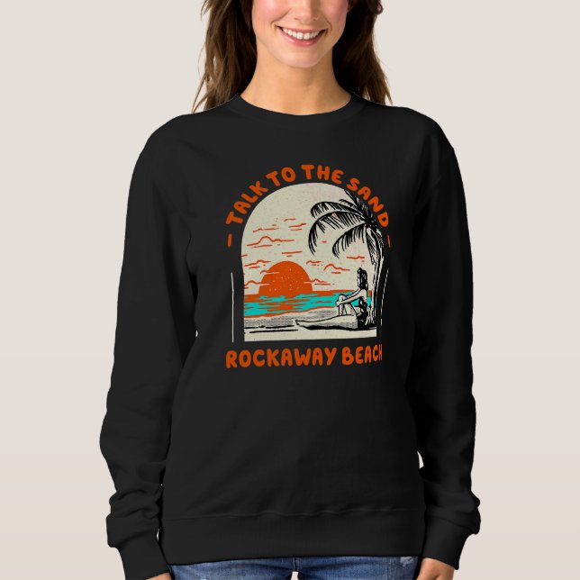 Moletom Fale Com A Praia De Sand Rockaway Beach Ocean Oreg (Frente)