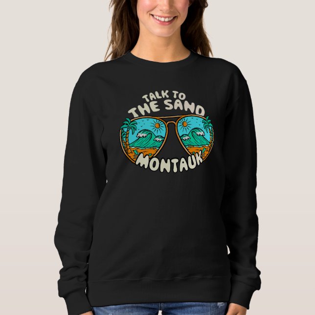 Moletom Fale Com O Tropical De Sand Montauk Summer New Yor (Frente)