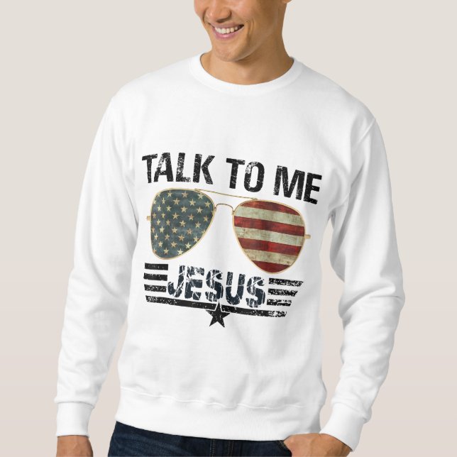 Moletom Fale comigo Jesus US Flag Christian (Frente)