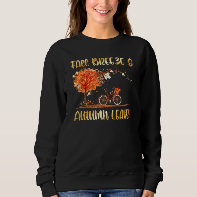 Moletom Fall Breeze e Autumn Leaves Tree and Bicycle (Frente)