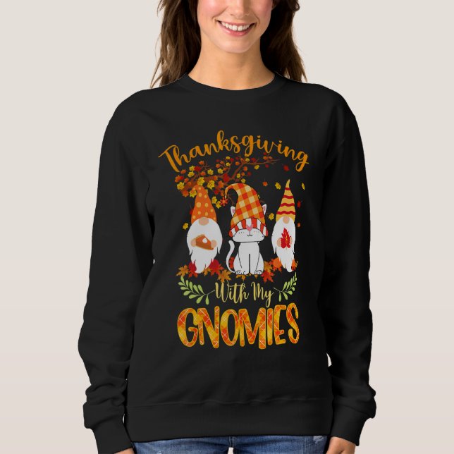 Moletom Fall Gnomo, Ação De Graças Com Meu Gnomos Gnomos (Frente)