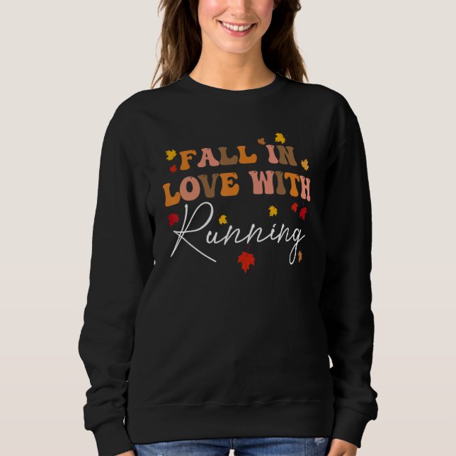 Moletom Fall In Love With Running Fall Leaves Autumn Thank (Frente)