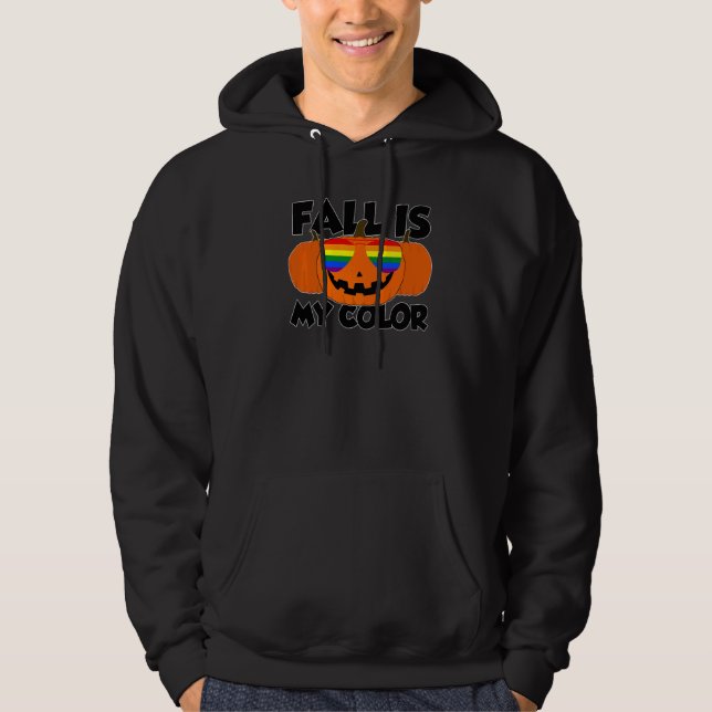 Moletom Fall Is My Color Thanksgiving Pumpkin LGBTQ Glasse (Frente)