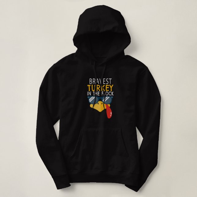 Moletom Fall Season Bravest Turkey Head Happy Obrigado (Frente do Design)