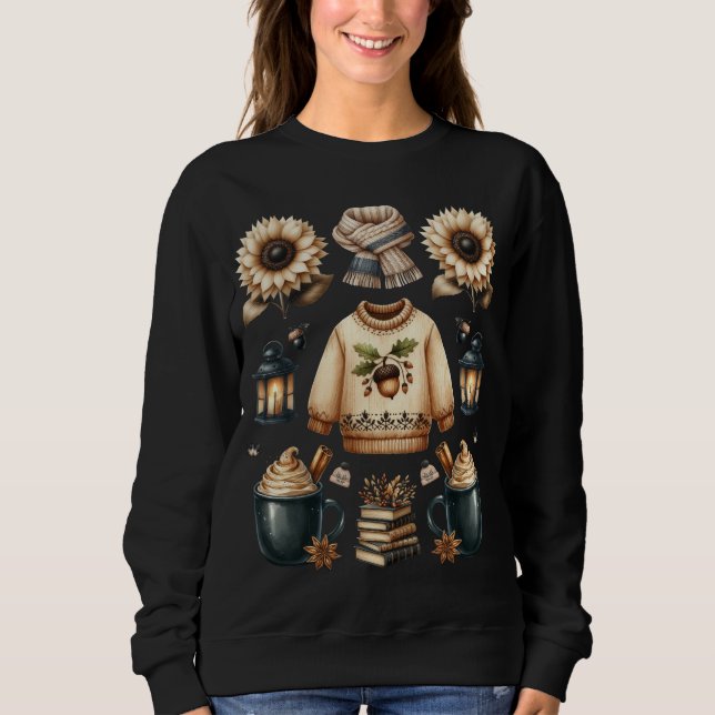 Moletom Fall Vibes Autumn Thanksgiving Pumpkin Holiday  (Frente)