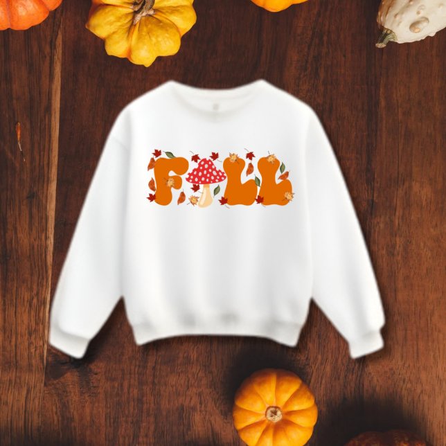 Moletom Fall vibes Letters with Mushroom & Leaves (Criador carregado)