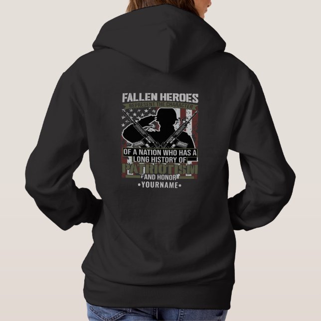 Moletom Fallen Heroes Represent the Character of a Nation (Verso)