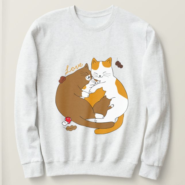 Moletom Família de Gatos Cujos (Frente do Design)