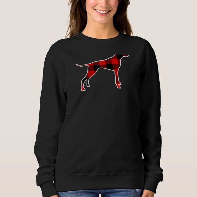 Moletom Família de PJs Combinando Pointer Vermelho Xadrez  (Frente)