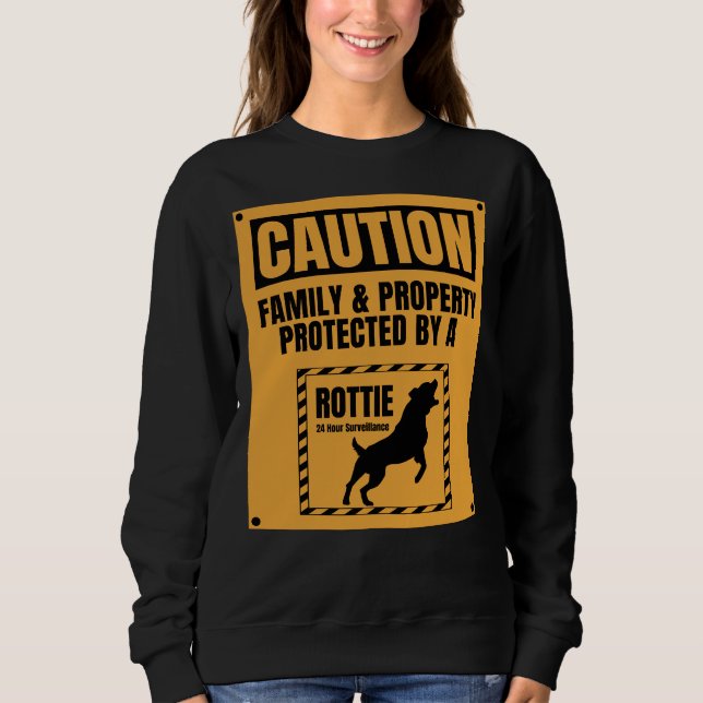 Moletom Família De Precauções Protegida Pelo Rottweile Leg (Frente)