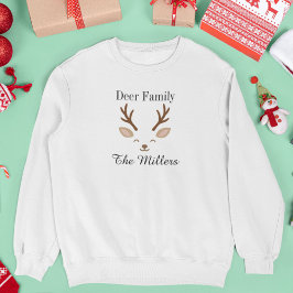 Moletom Família de Veados Natal Minimalista Rena
