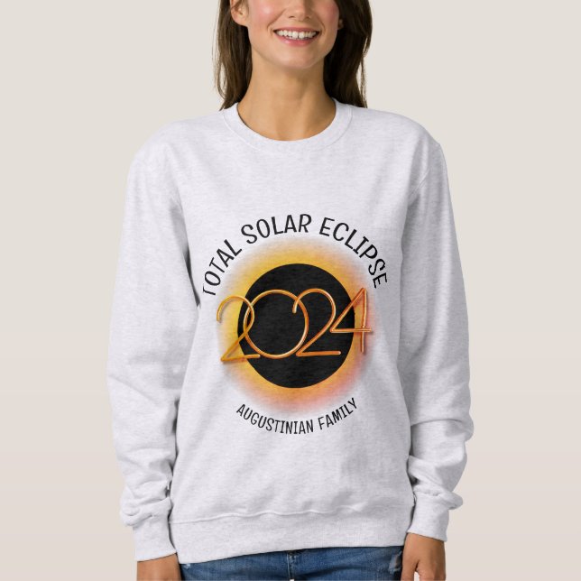Moletom Família ECLIPSE SOLAR TOTAL 2024 Personalizada (Frente)